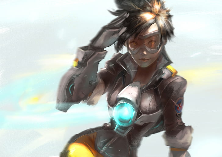 Overwatch, Tracer (Overwatch), PC gaming, anime, anime girls, HD wallpaper