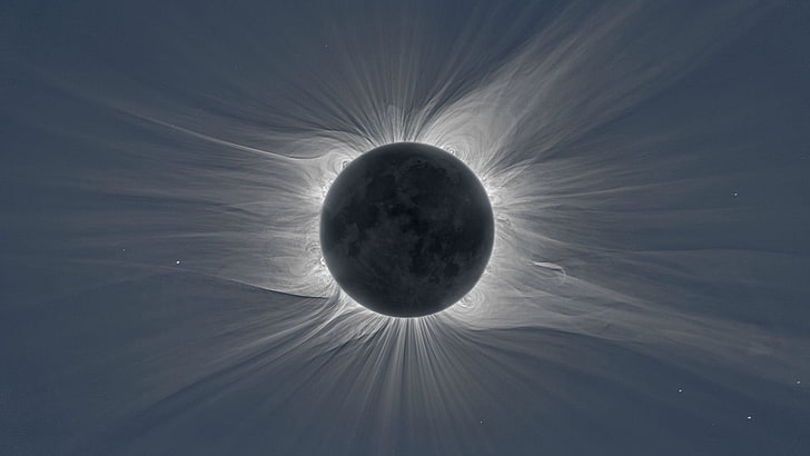 solar eclipse, planet, space, space art, Moon, no people, nature