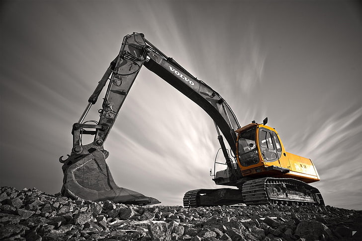 vehicle excavators, machinery, construction machinery, earth mover, HD wallpaper