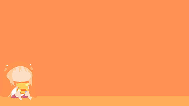 orange digital wallpaper, Himouto! Umaru-chan, Doma Umaru, minimalism, HD wallpaper