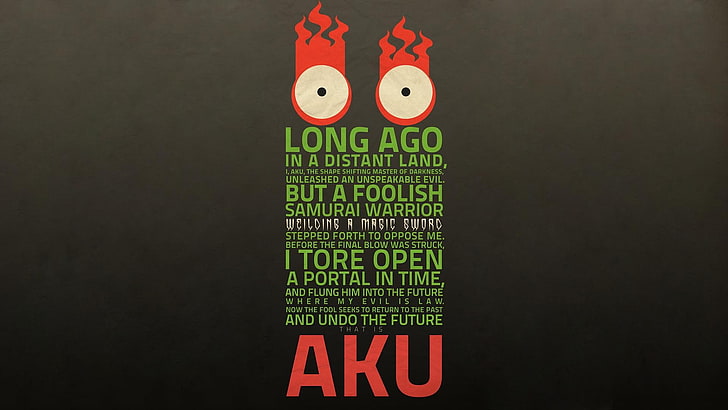 green and red text on black background, Samurai Jack, typography, HD wallpaper