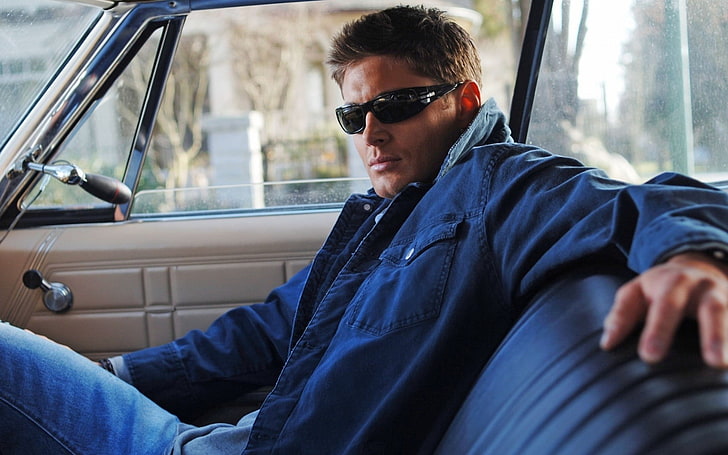 men's blue denim jacket, Jensen Ackles, Dean Winchester, Supernatural, HD wallpaper