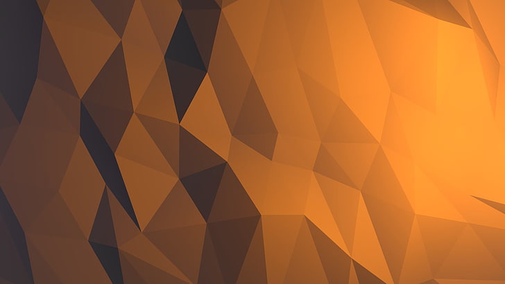 orange and black abstract illustration, low poly, minimalism