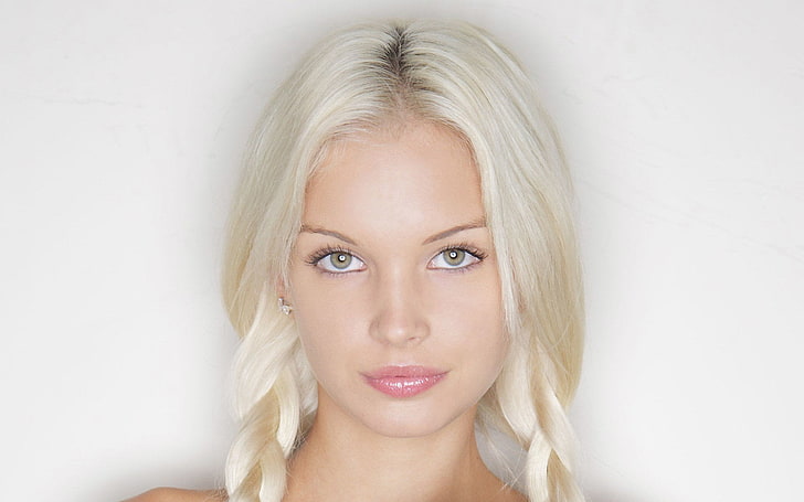 woman's blonde hair, Adults, Franziska Facella, portrait, blond hair, HD wallpaper
