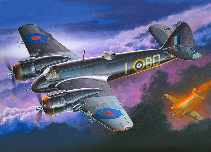 World War II, airplane, Bristol Beaufighter, military aircraft, HD wallpaper