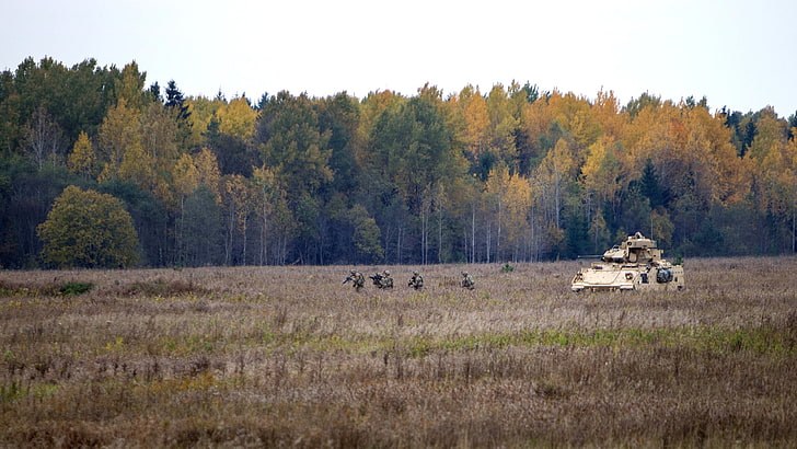 white battle tank, military, soldier, United States Army, Estonia, HD wallpaper