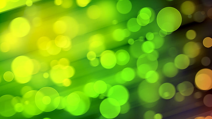 green and yellow bokeh photography, green background, lights, HD wallpaper