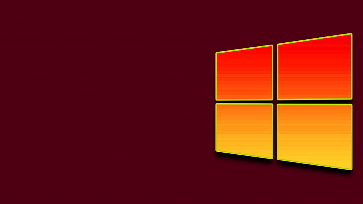Windows 10, red, yellow, pattern HD wallpaper