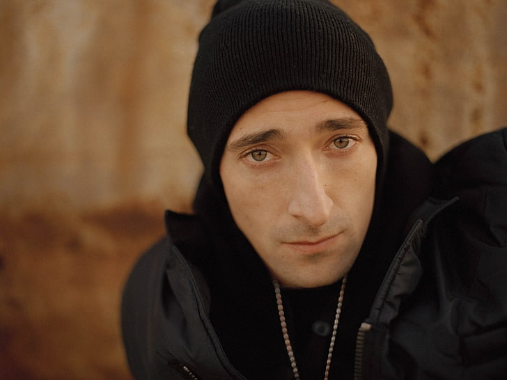 Adrien brody, Brunette, Celebrity, Hat, Sadness, clothing, looking at camera