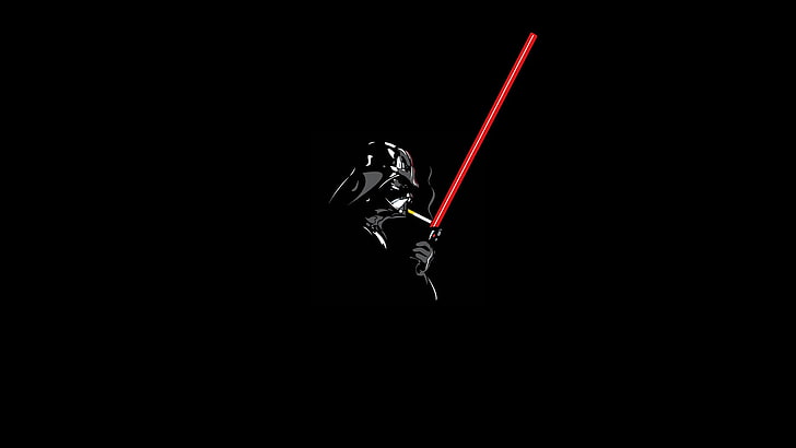 Star Wars wallpaper, Darth Vader, lightsaber, smoking, humor