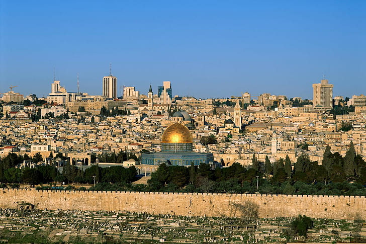 cityscape, architecture, Jerusalem, mosque, old building, HD wallpaper