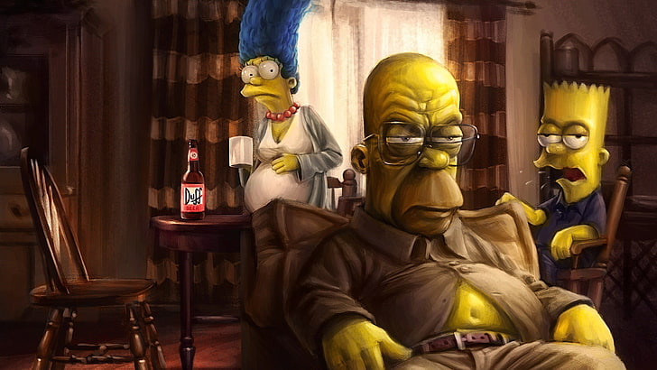 The Simpsons wallpaper, Breaking Bad, TV, artwork, Marge Simpson