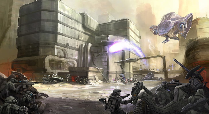 Halo 3 ODST, monsters and army digital wallpaper, Games, architecture, HD wallpaper