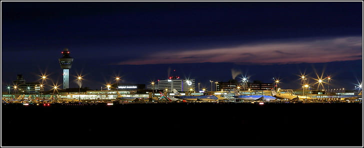 building surface during nighttime, amsterdam schiphol airport, amsterdam schiphol airport
