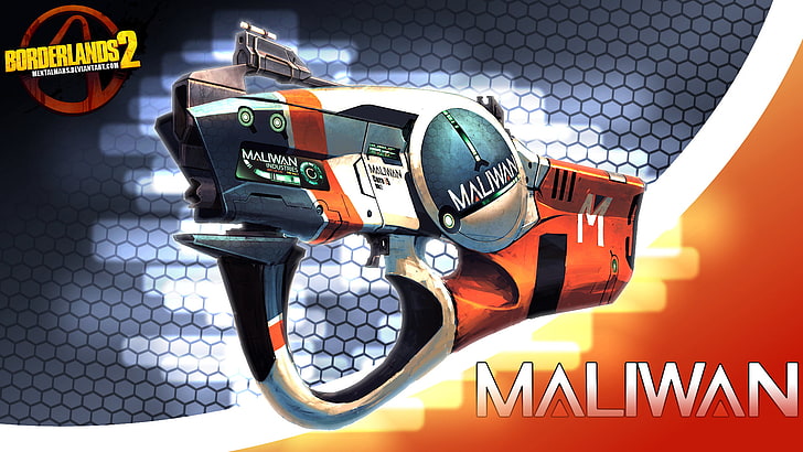 orange and gray Maliwa 3D wallpaper, video games, Borderlands 2, HD wallpaper