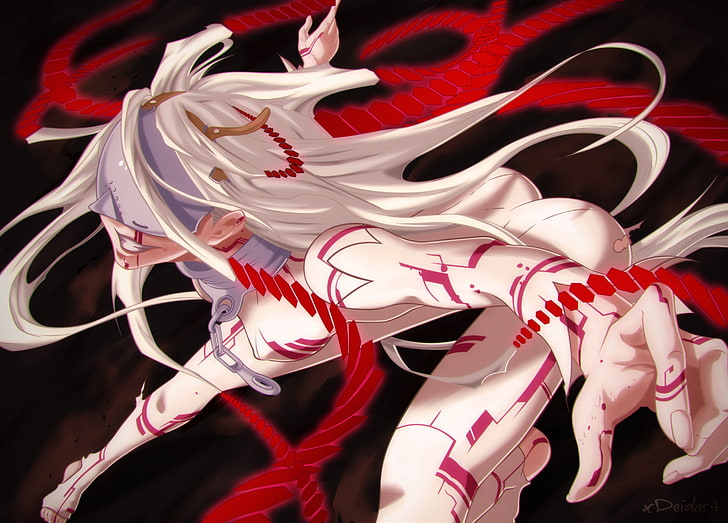 white haired female anime illustration, Deadman Wonderland, Shiro (Deadman Wonderland)