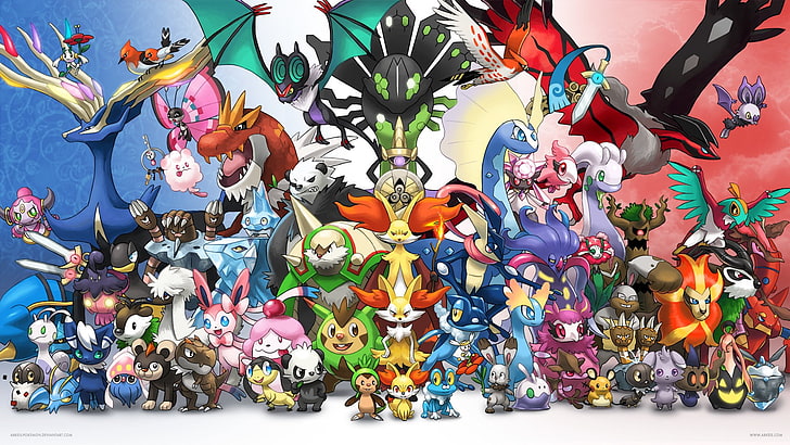 Pokemon digital wallpaper, Pokémon, Xerneas (Pokémon), Yveltal (Pokémon)