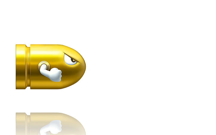 yellow and black corded device, Bullet Bill, Mario Bros., video games, HD wallpaper