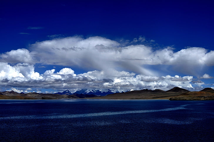 Tibet, clouds, lake, Himalayas, cloud - sky, beauty in nature, HD wallpaper