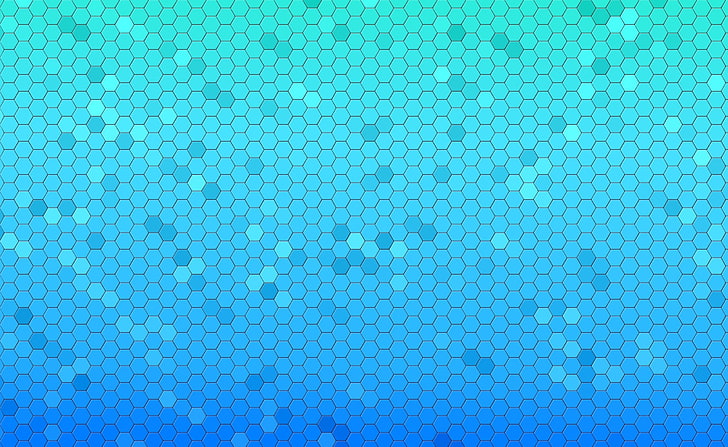 Blue Haxagons Pattern, blue and white honeycomb wallpaper, Aero, HD wallpaper
