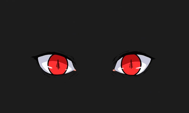 Anime Face Cartoon Anime Red Eyes Black White Background