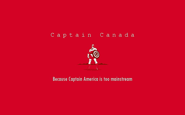 Captain Canada wallpaper, quote, minimalism, typography, red background, HD wallpaper