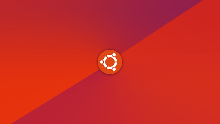 Ubuntu logo, operating system, red, no people, colored background, HD wallpaper
