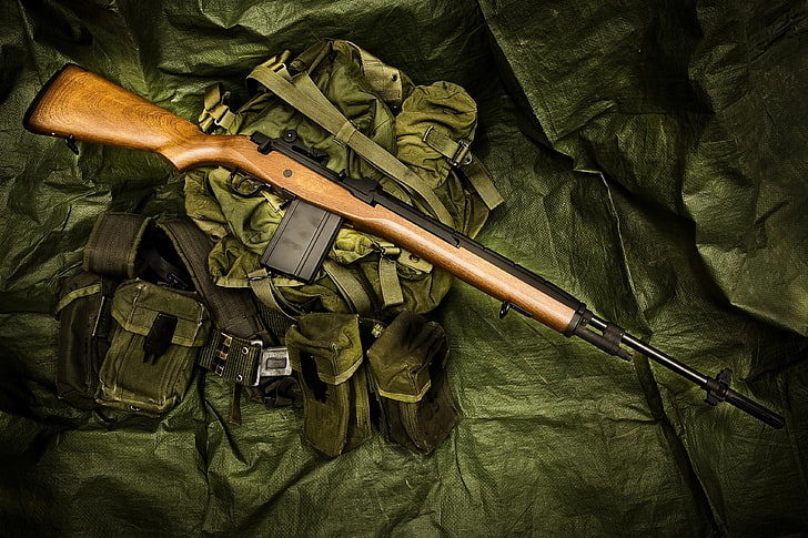 weapons, bag, rifle, M14, semi-automatic, gun, military, government