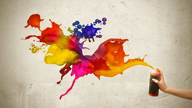 Spray Paint Can Graffiti Colorful HD, digital/artwork
