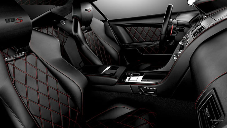 Aston Martin DBS, car interior, vehicle