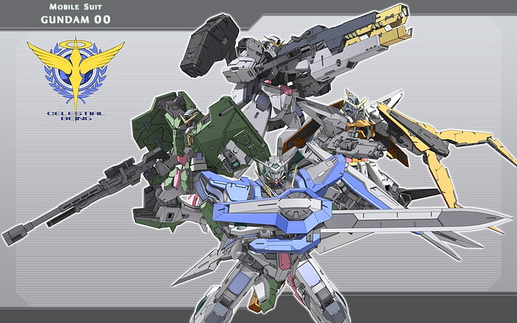 anime, Mobile Suit Gundam 00, technology, flying, no people