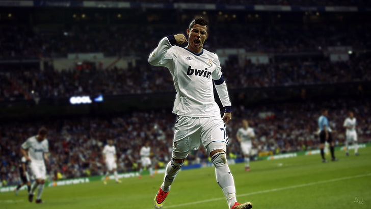 Cristiano Ronaldo, celebrity, footballers, soccer, sport, stadium, HD wallpaper