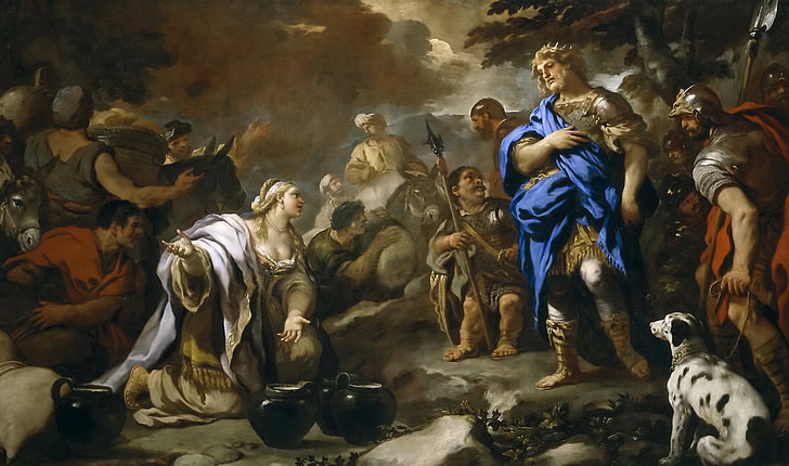 picture, mythology, The Wisdom Of Abigail, Luca Giordano, HD wallpaper
