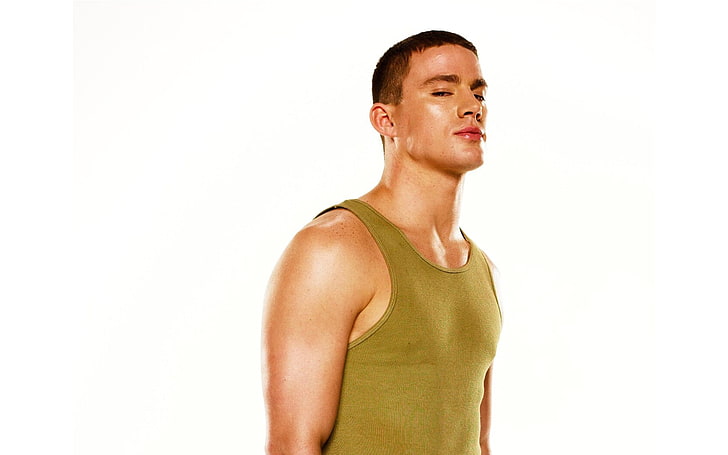 look, Mike, actor, white background, photoshoot, Channing Tatum, HD wallpaper