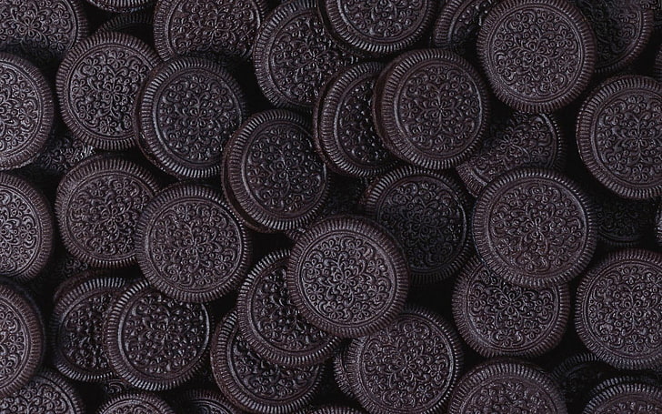 Oreo, Cookies, Pastries, Dessert, full frame, backgrounds, large group of objects, HD wallpaper