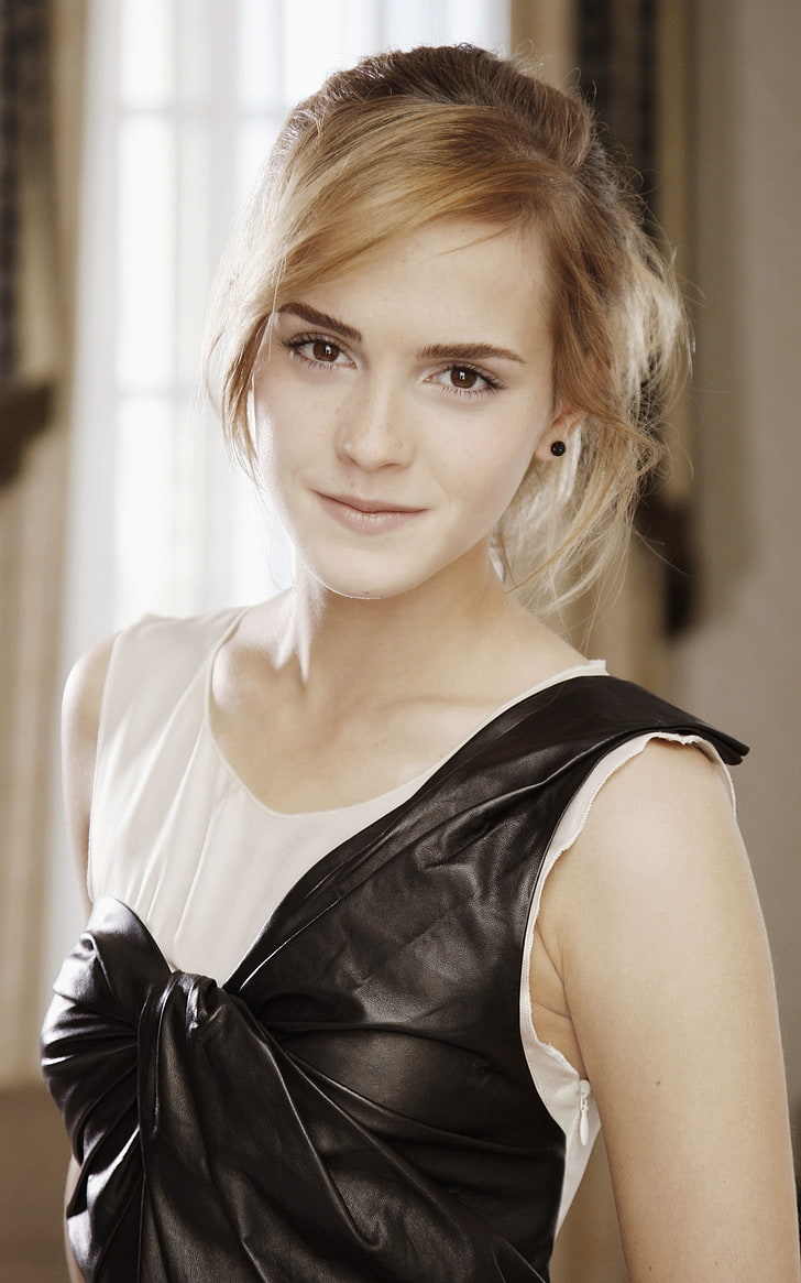 Emma Watson, celebrity, actress, women, portrait display, dress, HD wallpaper