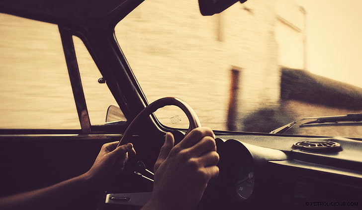 driving, car, vintage, mode of transportation, human hand, motor vehicle