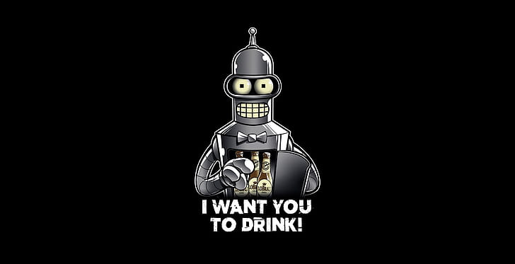 HD wallpaper: cartoon, tv series, Bender, Futurama, robot, bottles, alcohol  | Wallpaper Flare