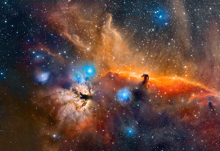 galaxy digital wallpaper, space, stars, The Horse Head nebula in the constellation Orion, HD wallpaper