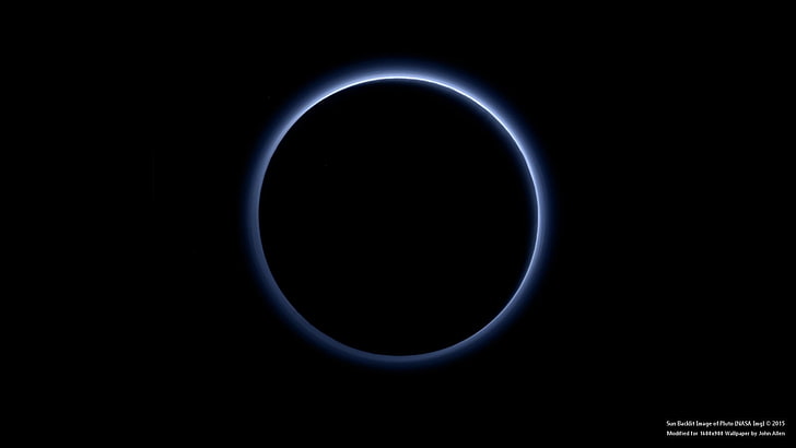Eclipse photo, space, Pluto, NASA, minimalism, simple background, HD wallpaper