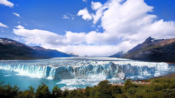 waterfalls digital wallpaper, Argentina, landscape, nature, glaciers
