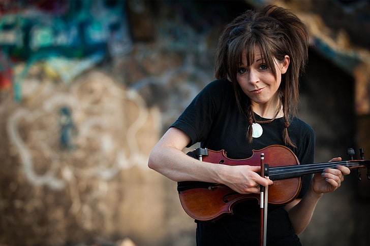 Lindsey Stirling, women, violin, music, musical instrument, HD wallpaper