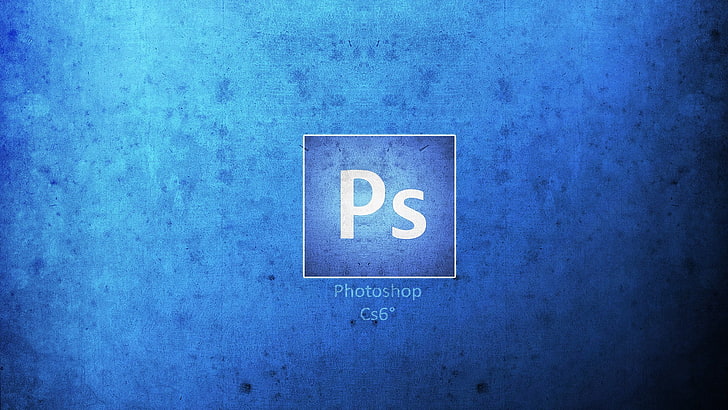 Photoshop logo, minimalism, blue, wall - building feature, number, HD wallpaper
