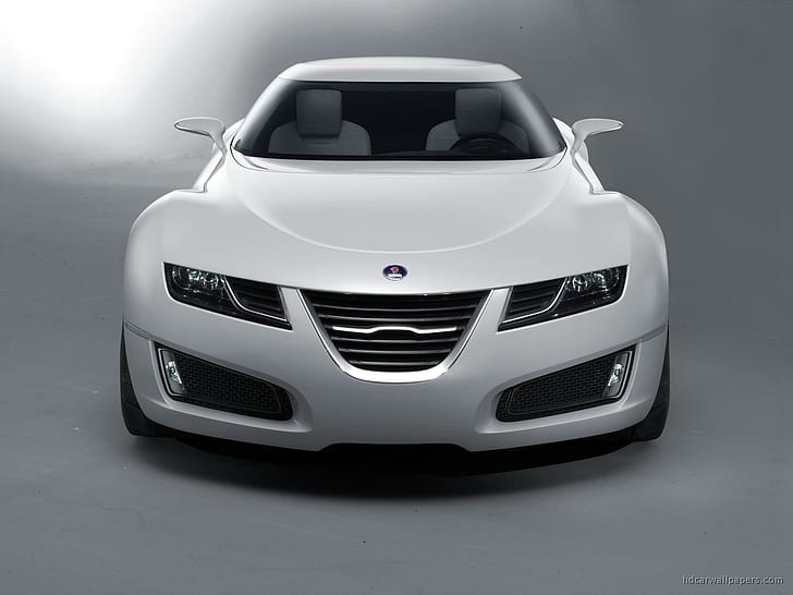 Saab Aero X, white sports car, cars, HD wallpaper