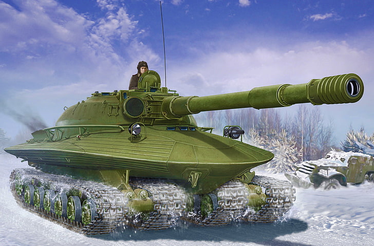 man on green battle tank fanart, war, painting, Soviet Heavy Tank OBJECT 279