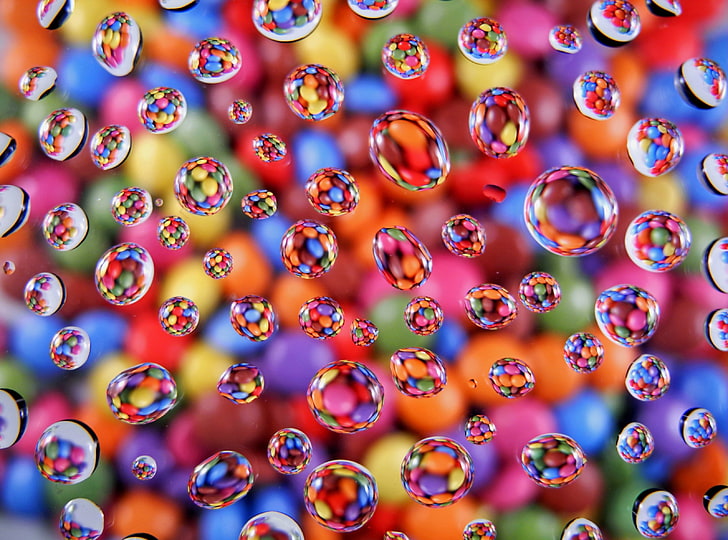 Colorful Smarties, multicolored water bubble wallpaper, Aero