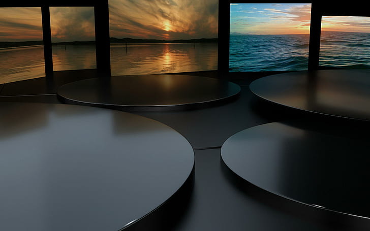 Superb sunsets, sunset and beach 5 panel painting, digital art HD wallpaper