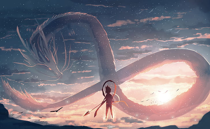 HD wallpaper: Anime, Original, Dragon, Sky | Wallpaper Flare