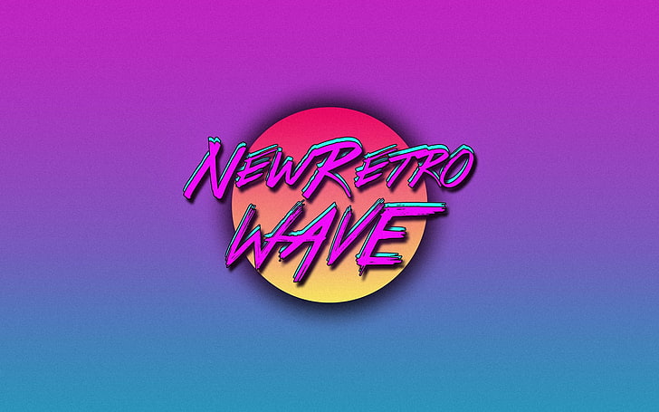 New Retro Wave logo, vintage, synthwave, neon, 1980s, retro games