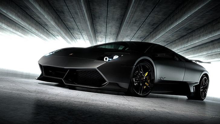 HD wallpaper: matte black Lamborghini Murcielago, style, dark, concept, car  | Wallpaper Flare
